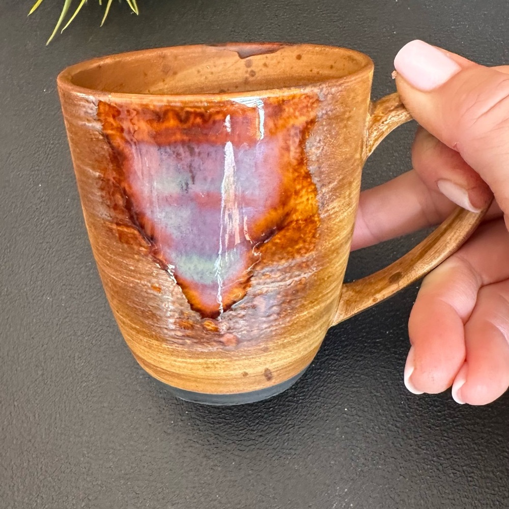 Handcrafted Clay Mug with Unique Glaze